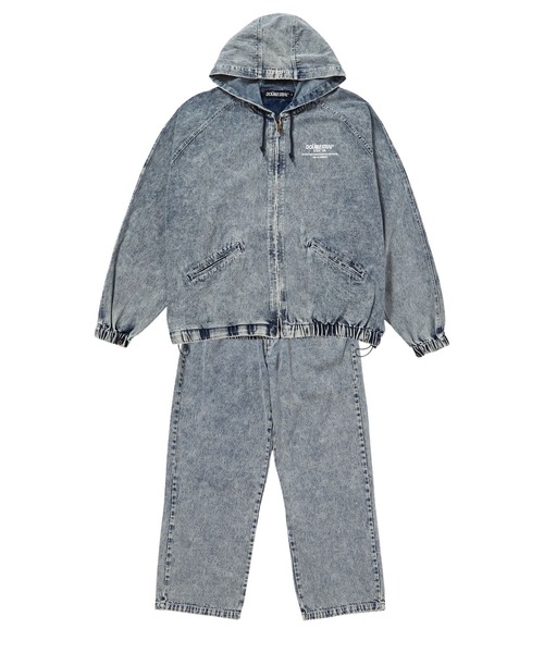 DOUBLE STEAL（ダブルスティール）の「DS刺繍 デニムパーカーJKT（デニムジャケット・メンズ・ケミカルウォッシュ/ブラック系その他・X-LARGE/LARGE）」の13枚目の写真