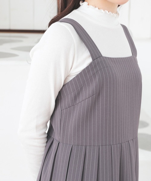 Honeys(ハニーズ)の「プリーツミニジャンスカ(ジャンパースカート・レディース・チャコール/ブラック/ブラック×ホワイト・LL/L/M/S/SS)」の21枚目の写真