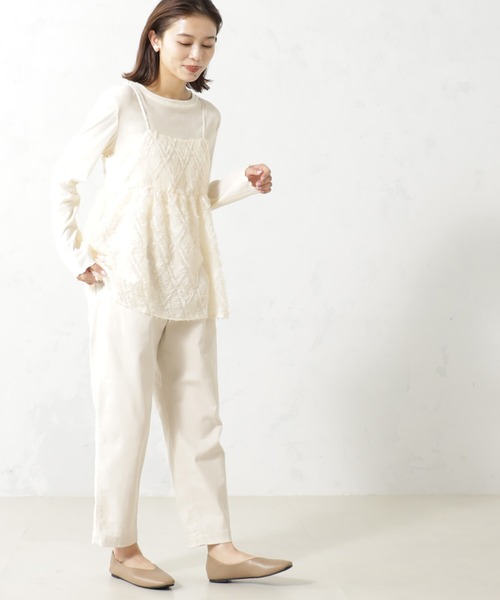 FOUND GOOD（ファウンドグッド）の「ストレッチノテーパードP（チノパンツ・レディース・ベージュ/アイボリー/グリーン系8/ネイビー・L/M/S）」の12枚目の写真