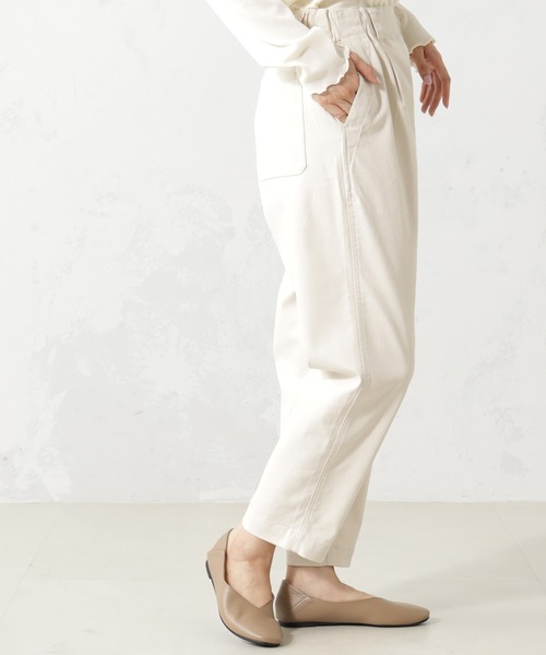 FOUND GOOD（ファウンドグッド）の「ストレッチノテーパードP（チノパンツ・レディース・ベージュ/アイボリー/グリーン系8/ネイビー・L/M/S）」の11枚目の写真