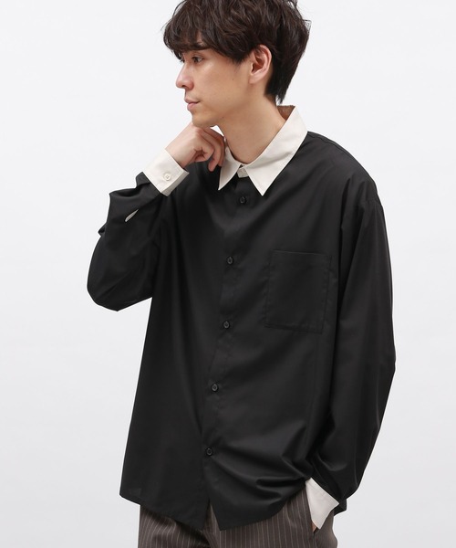 GALEX 長袖シャツ NAKATA 7 L サッカーバンドカラーシャツ【7分袖】 (ECA0069-23) | A | 紳士服