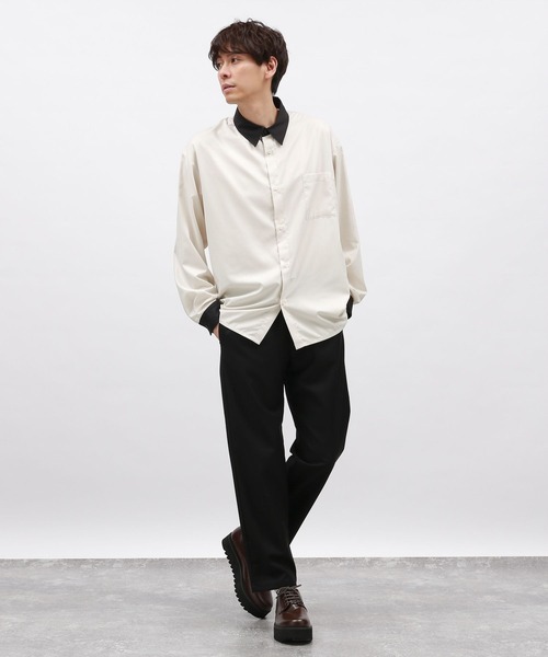 LAKOLE（ラコレ）の「シルクライククレリック長袖シャツ / 141079（シャツ/ブラウス・メンズ・ブラック/オフホワイト/ブラウン・MEDIUM/LARGE）」の21枚目の写真