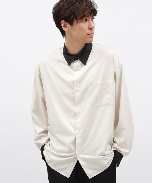 LAKOLE（ラコレ）の「シルクライククレリック長袖シャツ / 141079（シャツ/ブラウス・メンズ・ブラック/オフホワイト/ブラウン・MEDIUM/LARGE）」の20枚目の写真