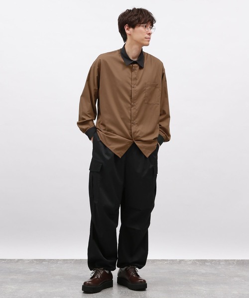 LAKOLE（ラコレ）の「シルクライククレリック長袖シャツ / 141079（シャツ/ブラウス・メンズ・ブラック/オフホワイト/ブラウン・MEDIUM/LARGE）」の17枚目の写真