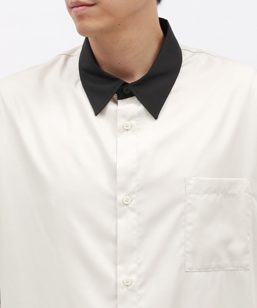 LAKOLE（ラコレ）の「シルクライククレリック長袖シャツ / 141079（シャツ/ブラウス・メンズ・ブラック/オフホワイト/ブラウン・MEDIUM/LARGE）」の12枚目の写真