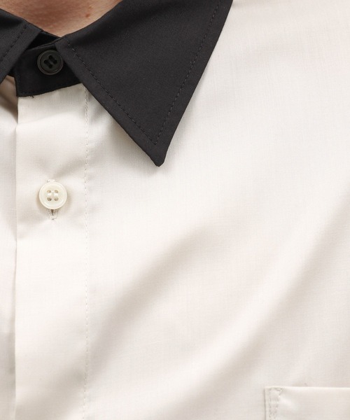 LAKOLE（ラコレ）の「シルクライククレリック長袖シャツ / 141079（シャツ/ブラウス・メンズ・ブラック/オフホワイト/ブラウン・MEDIUM/LARGE）」の6枚目の写真