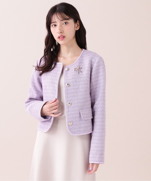 JILL by JILL STUART（ジルバイジルスチュアート）の「◇モールツイードブローチ付きジャケット（その他アウター・レディース・ホワイト系その他/ラベンダー/ブラック・SMALL/MEDIUM）」の16枚目の写真