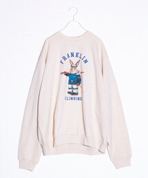 【Franklin Climbing】うさぎスキー クルーネック プリントスウェット