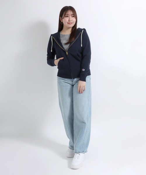 Champion(チャンピオン)の「Champion(チャンピオン)ワンポイントロゴ刺繍 スウェットジップアップパーカー レディース/長袖/フーディー(パーカー・レディース・ピンク系その他/ピンクベージュ/オフホワイト/ネイビー/ブラック/グレー/クリーム/ブラウン/ブルー/ワイン/ミント・M/XL/L)」の20枚目の写真