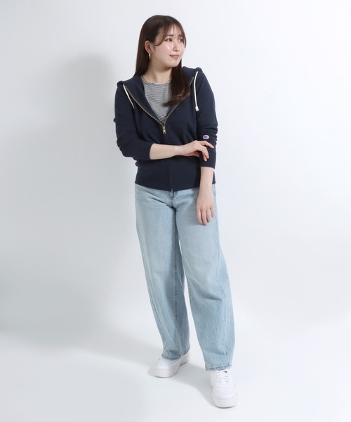 Champion(チャンピオン)の「Champion(チャンピオン)ワンポイントロゴ刺繍 スウェットジップアップパーカー レディース/長袖/フーディー(パーカー・レディース・ピンク系その他/ピンクベージュ/オフホワイト/ネイビー/ブラック/グレー/クリーム/ブラウン/ブルー/ワイン/ミント・M/XL/L)」の21枚目の写真