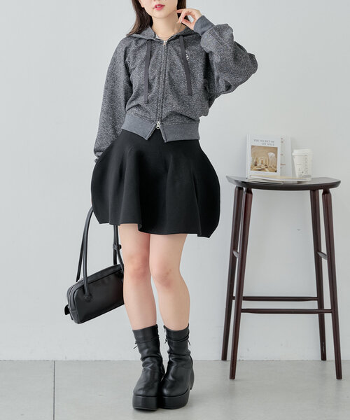 Chico（チコ）の「ラメフードジップパーカー（パーカー）」 - WEAR