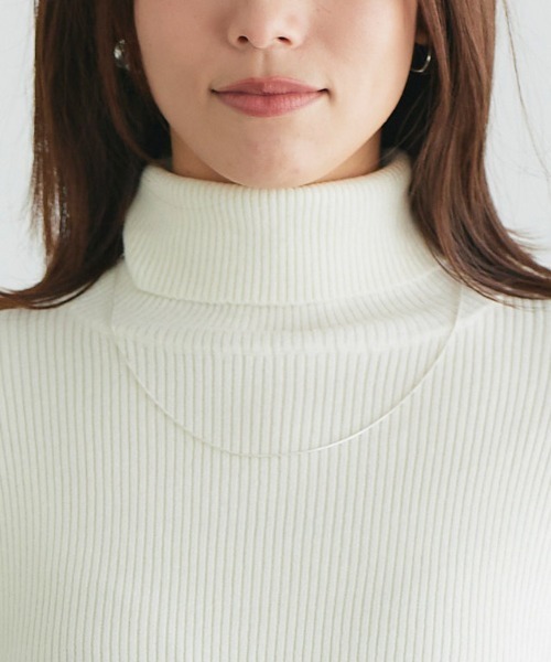 Pierrot（ピエロ）の「タートルネックフレアスリーブドッキングワンピース（ワンピース・レディース・ブラック×ブラック/ブラック系その他/ホワイト×ブラック・PM/M/L）」の11枚目の写真