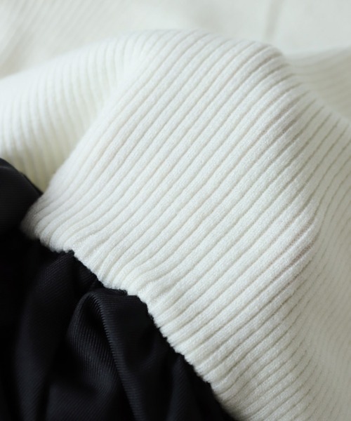 Pierrot（ピエロ）の「タートルネックフレアスリーブドッキングワンピース（ワンピース・レディース・ブラック×ブラック/ブラック系その他/ホワイト×ブラック・PM/M/L）」の16枚目の写真