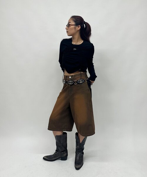 WHO'S WHO gallery（フーズフーギャラリー）の「【SLOPPY/スロッピー】フューチャーロゴドロストトップス（Tシャツ/カットソー・レディース・ブラック/オフホワイト/グレー・FREE）」の10枚目の写真