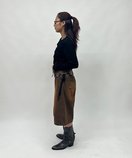 WHO'S WHO gallery（フーズフーギャラリー）の「【SLOPPY/スロッピー】フューチャーロゴドロストトップス（Tシャツ/カットソー・レディース・ブラック/オフホワイト/グレー・FREE）」の4枚目の写真