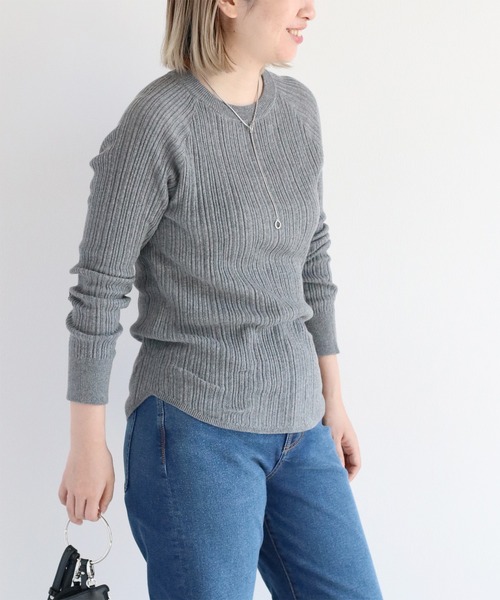 cepo(セポ)の「ランダムリブクルーネックニット(Tシャツ/カットソー・レディース・チャコール/グレー/オフホワイト・M)」の21枚目の写真