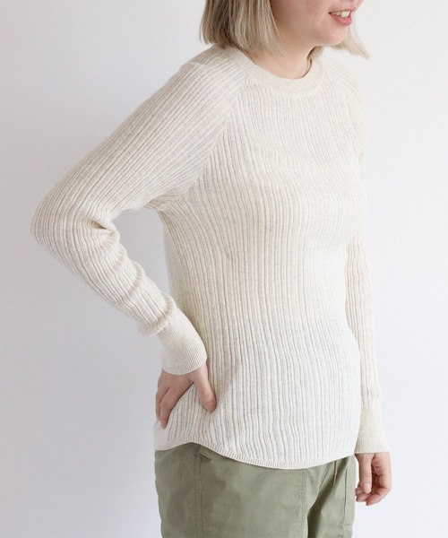 cepo(セポ)の「ランダムリブクルーネックニット(Tシャツ/カットソー・レディース・チャコール/グレー/オフホワイト・M)」の4枚目の写真