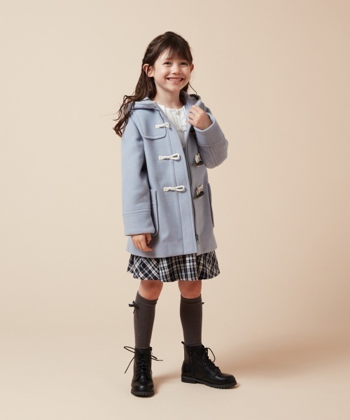 a.v.v（アーヴェヴェ）の「[140-150]【選べる5色展開】ライトフェイクウールダッフルコート（ダッフルコート・キッズ・ベージュ/ネイビー/レッド/ピンク/ライトブルー・140/150）」の10枚目の写真