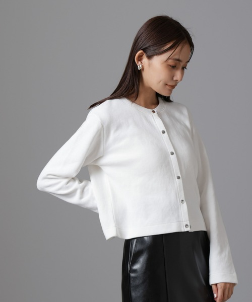 NANO universe（ナノユニバース）の「サカリバドットクルーネックカーディガン（カーディガン/ボレロ・レディース・ブラック/グレー/アイボリー・FREE）」の6枚目の写真