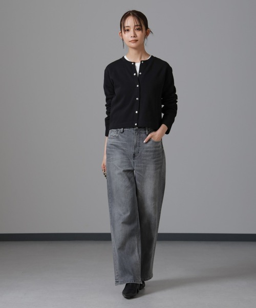 NANO universe（ナノユニバース）の「サカリバドットクルーネックカーディガン（カーディガン/ボレロ・レディース・ブラック/グレー/アイボリー・FREE）」の21枚目の写真
