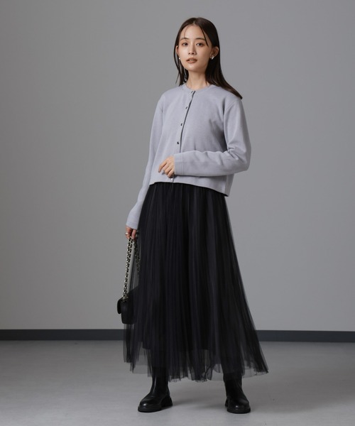 NANO universe（ナノユニバース）の「サカリバドットクルーネックカーディガン（カーディガン/ボレロ・レディース・ブラック/グレー/アイボリー・FREE）」の17枚目の写真