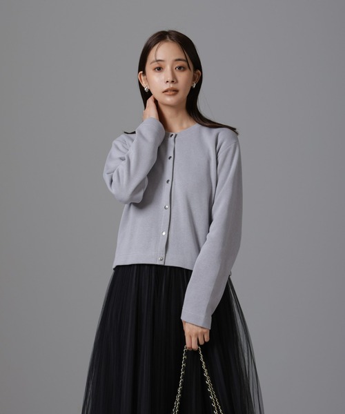 NANO universe（ナノユニバース）の「サカリバドットクルーネックカーディガン（カーディガン/ボレロ・レディース・ブラック/グレー/アイボリー・FREE）」の12枚目の写真