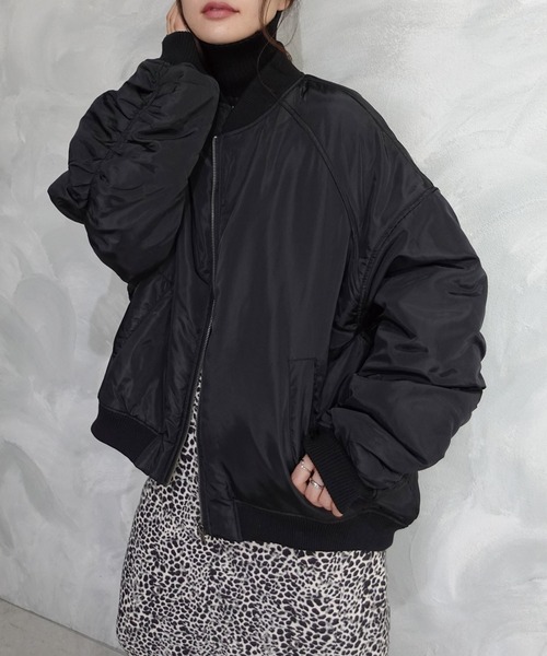 CORNERS（コーナーズ）の「ファイバーダウンギャザーブルゾン（ブルゾン・レディース・アイボリー/グレー/ブラック・M）」の7枚目の写真