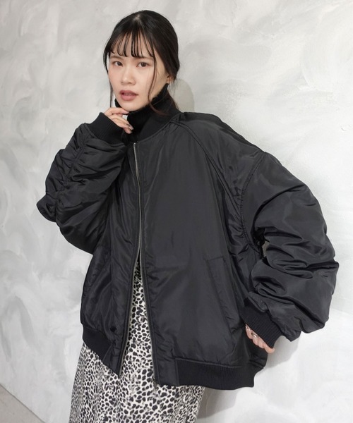 CORNERS（コーナーズ）の「ファイバーダウンギャザーブルゾン（ブルゾン・レディース・アイボリー/グレー/ブラック・M）」の9枚目の写真