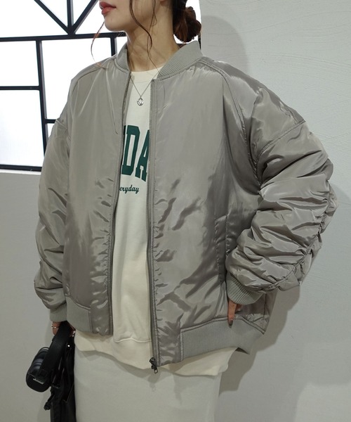 CORNERS（コーナーズ）の「ファイバーダウンギャザーブルゾン（ブルゾン・レディース・アイボリー/グレー/ブラック・M）」の12枚目の写真