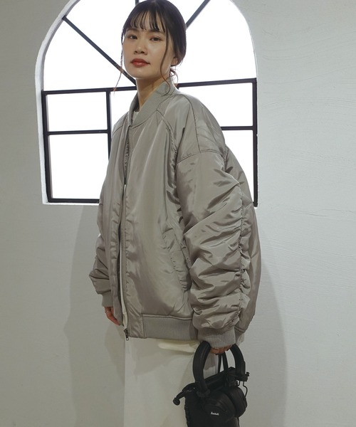 CORNERS（コーナーズ）の「ファイバーダウンギャザーブルゾン（ブルゾン・レディース・アイボリー/グレー/ブラック・M）」の13枚目の写真