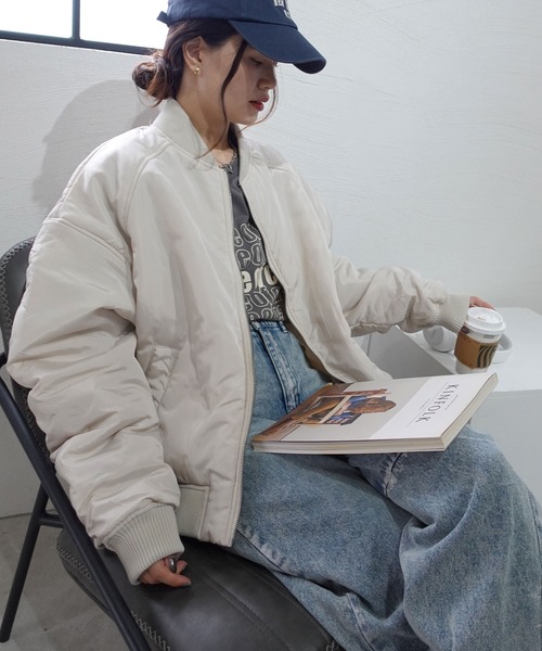 CORNERS（コーナーズ）の「ファイバーダウンギャザーブルゾン（ブルゾン・レディース・アイボリー/グレー/ブラック・M）」の16枚目の写真