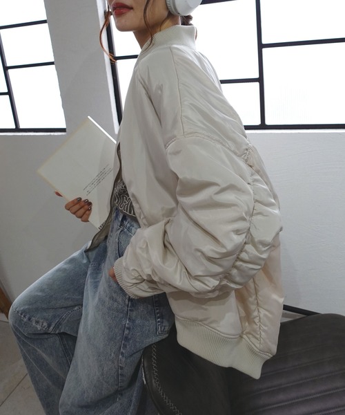 CORNERS（コーナーズ）の「ファイバーダウンギャザーブルゾン（ブルゾン・レディース・アイボリー/グレー/ブラック・M）」の22枚目の写真