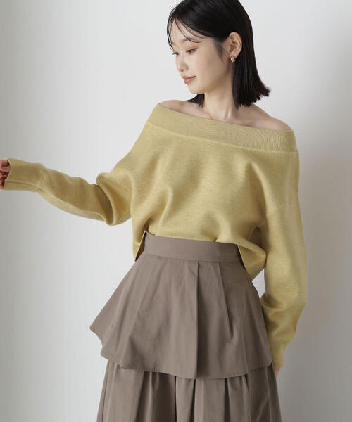 【セール】◇スウェットライクオフショルニット(ニット/セーター)|NATURAL BEAUTY BASIC(ナチュラルビューティーベーシック)
