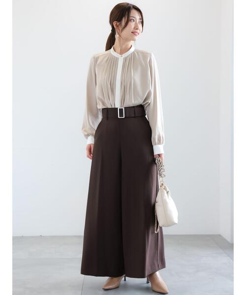 Te chichi（テチチ）の「金釦フロントタックブラウス（シャツ/ブラウス・レディース・ネイビー/グレー/ブラウン/ベージュ・F）」の6枚目の写真