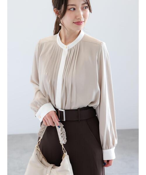 Te chichi（テチチ）の「金釦フロントタックブラウス（シャツ/ブラウス・レディース・ネイビー/グレー/ブラウン/ベージュ・F）」の8枚目の写真