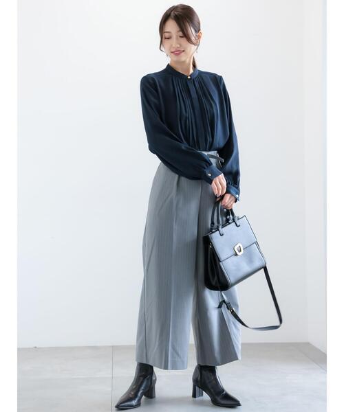 Te chichi（テチチ）の「金釦フロントタックブラウス（シャツ/ブラウス・レディース・ネイビー/グレー/ブラウン/ベージュ・F）」の12枚目の写真