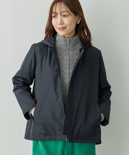 Petit Honfleur（プチオンフルール）の「2WAYスーパーウォームジャケット【フード取り外し可能・発熱中綿・撥水】（ダウンジャケット/コート・レディース・ネイビー/ベージュ/カーキ・9号/11号/13号）」の11枚目の写真