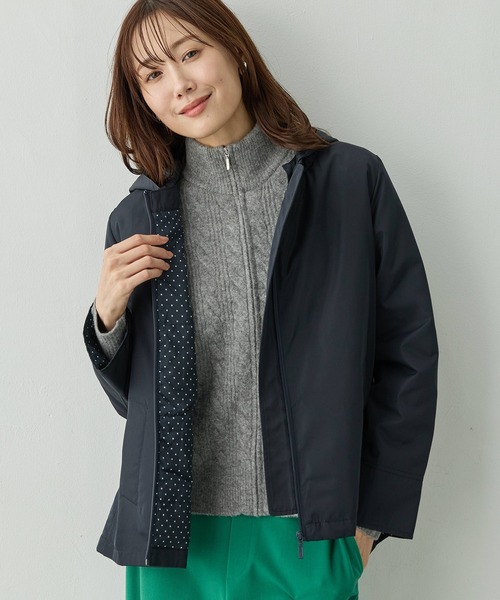 Petit Honfleur（プチオンフルール）の「2WAYスーパーウォームジャケット【フード取り外し可能・発熱中綿・撥水】（ダウンジャケット/コート・レディース・ネイビー/ベージュ/カーキ・9号/11号/13号）」の13枚目の写真