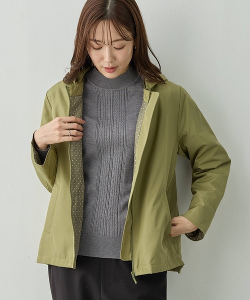 Petit Honfleur（プチオンフルール）の「2WAYスーパーウォームジャケット【フード取り外し可能・発熱中綿・撥水】（ダウンジャケット/コート・レディース・ネイビー/ベージュ/カーキ・9号/11号/13号）」の14枚目の写真