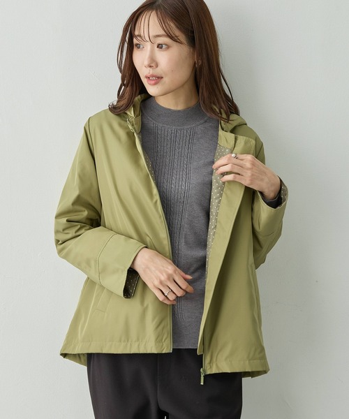 Petit Honfleur（プチオンフルール）の「2WAYスーパーウォームジャケット【フード取り外し可能・発熱中綿・撥水】（ダウンジャケット/コート・レディース・ネイビー/ベージュ/カーキ・9号/11号/13号）」の15枚目の写真