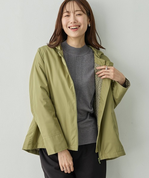 Petit Honfleur（プチオンフルール）の「2WAYスーパーウォームジャケット【フード取り外し可能・発熱中綿・撥水】（ダウンジャケット/コート・レディース・ネイビー/ベージュ/カーキ・9号/11号/13号）」の16枚目の写真