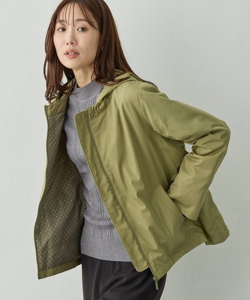 Petit Honfleur（プチオンフルール）の「2WAYスーパーウォームジャケット【フード取り外し可能・発熱中綿・撥水】（ダウンジャケット/コート・レディース・ネイビー/ベージュ/カーキ・9号/11号/13号）」の17枚目の写真