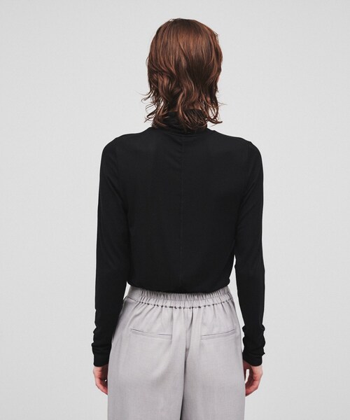 cloenc（クロエンス）の「◆【手洗い可】タートルネックカットソー（Tシャツ/カットソー・レディース・ライトグレー/ホワイト系/ブラック・02）」の9枚目の写真