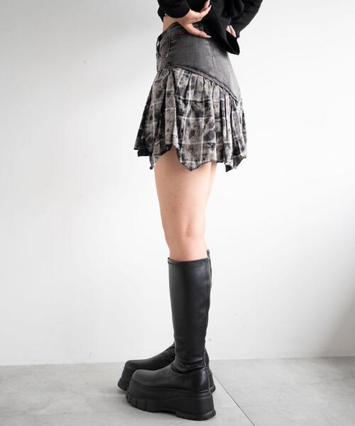dispark(ディスパーク)の「DISPARK/チェック切替デニムミニスカパン(スカート・レディース・ブラック/ベージュ・FREE)」の18枚目の写真