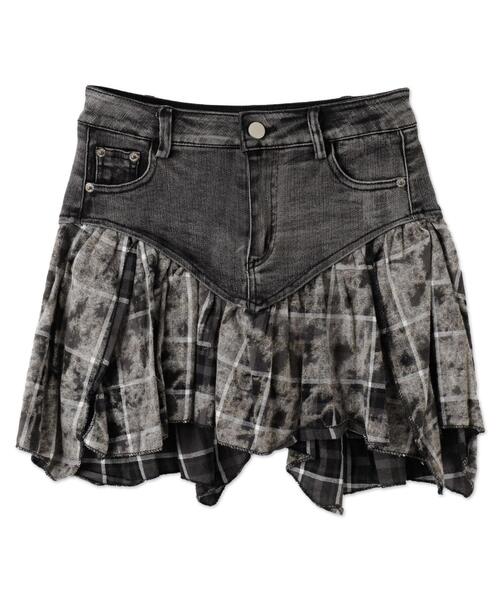 dispark(ディスパーク)の「DISPARK/チェック切替デニムミニスカパン(スカート・レディース・ブラック/ベージュ・FREE)」の22枚目の写真