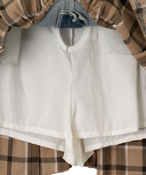 dispark(ディスパーク)の「DISPARK/チェック切替デニムミニスカパン(スカート・レディース・ブラック/ベージュ・FREE)」の8枚目の写真