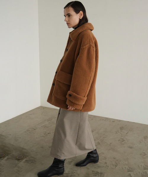 CLANE（クラネ）の「RIDGE POCKET BOA OVER COAT（ステンカラーコート・レディース・ベージュ/アイボリー・1/2/0）」の15枚目の写真