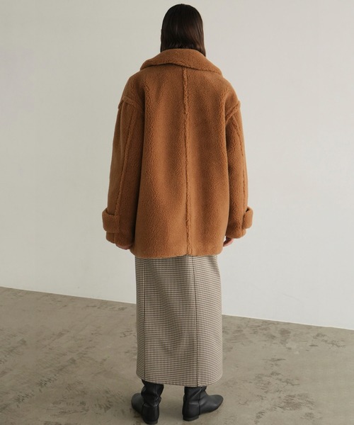 CLANE（クラネ）の「RIDGE POCKET BOA OVER COAT（ステンカラーコート・レディース・ベージュ/アイボリー・1/2/0）」の16枚目の写真