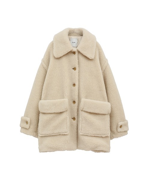 CLANE（クラネ）の「RIDGE POCKET BOA OVER COAT（ステンカラーコート・レディース・ベージュ/アイボリー・1/2/0）」の17枚目の写真