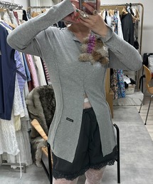 リブ長袖カーデ